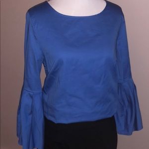 Beautiful blue top with bell cuffs